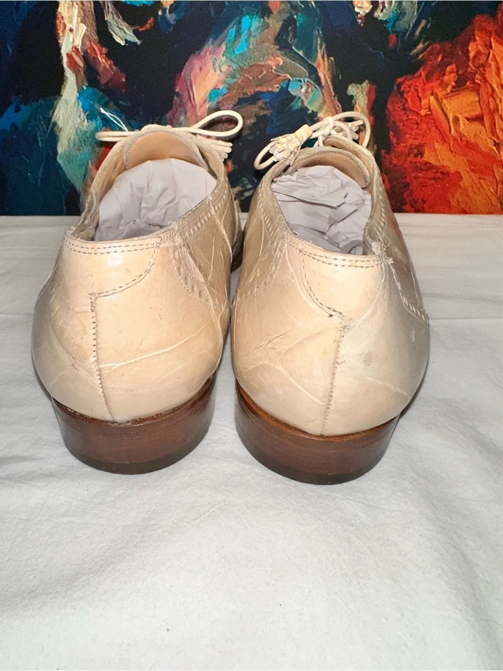 No.66 Mauri Genuine Alligator Leather Cap Toe Oxford Dress Shoes